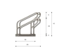 Wymiary stojaka rowerowego SR-3.909UP. Widok z boku.
