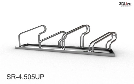 Stojak na 4 rowery, model SR-4.505UP(WN) - Wysoki z lewej, Niski z prawej.