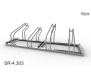Stojak na 4 rowery, model SR-4.303(WN) - Wysoki z lewej, Niski z prawej.