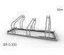 Stojak na 3 rowery, model SR-3.303(WW) - Wysoki z lewej, Wysoki z prawej.
