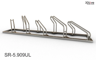 Stojak na 5 rowerów, model SR-5.909UL(NN) - Niski z lewej, Niski z prawej.
