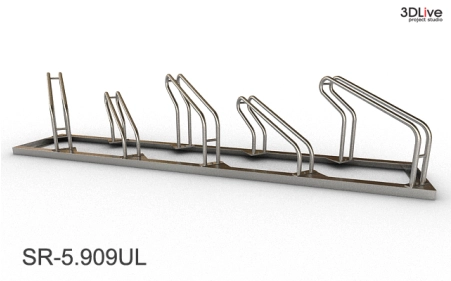 Stojak na 5 rowerów, model SR-5.909UL(WW) - Wysoki z lewej, Wysoki z prawej.