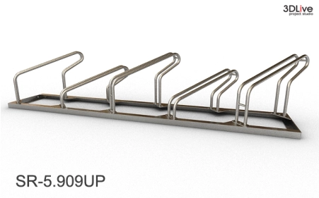 Wymiary stojaka rowerowego SR-5.909UP. Widok z przodu.