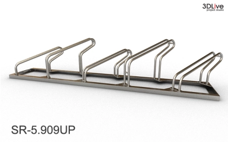 Stojak na 5 rowerów, model SR-5.909UP(NN) - Niski z lewej, Niski z prawej.