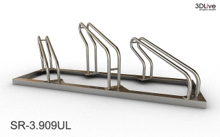 Stojak na 3 rowery, model SR-3.909UL(NN) - Niski z lewej, Niski z prawej.