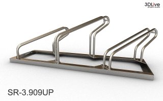 Stojak na 3 rowery, model SR-3.909UP(NN) - Niski z lewej, Niski z prawej.