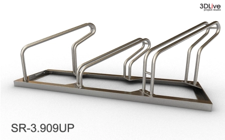 Stojak na 3 rowery, model SR-3.909UP(WW) - Wysoki z lewej, Wysoki z prawej.