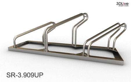 Stojak na 3 rowery, model SR-3.909UP(NN) - Niski z lewej, Niski z prawej.