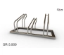 Stojak na 3 rowery, model SR-3.909(WW) - Wysoki z lewej, Wysoki z prawej.