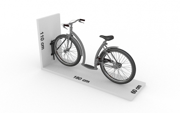 Wieszak na rower-WR 1.1 — model prosty-kąt 90° jednostronny — malowany (z uszkodzoną powłoką lakierniczą - patrz opis)