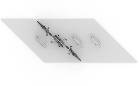 Powierzchnia robocza stojaka SR-2, układ ukośny jedno rzędowy