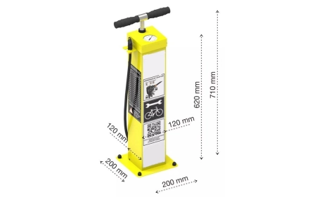 Publiczna pompka rowerowa PO-1.1.06 stal nierdzewna AISI 304 malowana proszkowo RAL