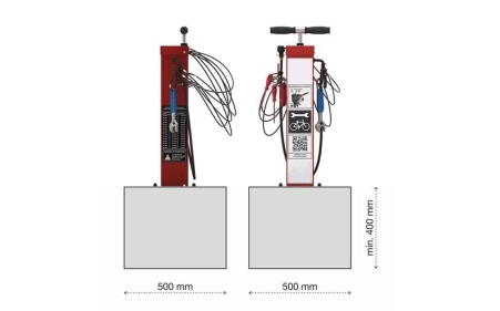 Publiczna pompka rowerowa PO-1.1.06 stal nierdzewna AISI 304 malowana proszkowo RAL