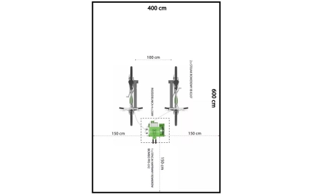 Stacja ładowania i naprawy rowerów SŁNR-1.1.07, 4 gniazda Schuko 250V, stal nierdzewna AISI 304 malowana proszkowo RAL