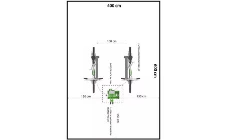 Stacja ładowania i naprawy rowerów SŁNR-1.1.08, 4 gniazda Schuko 250V, stal ocynkowana galwanicznie malowana proszkowo RAL