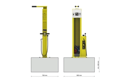 Stacja ładowania i naprawy rowerów SŁNR-1.1.08, 4 gniazda Schuko 250V, stal ocynkowana galwanicznie malowana proszkowo RAL