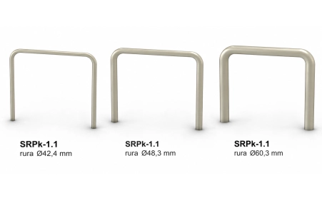 Stojak rowerowy SRPk-1.1 bez poprzeczki — do zabetonowania — stal nierdzewna AISI 304  — rura Ø48,3 mm