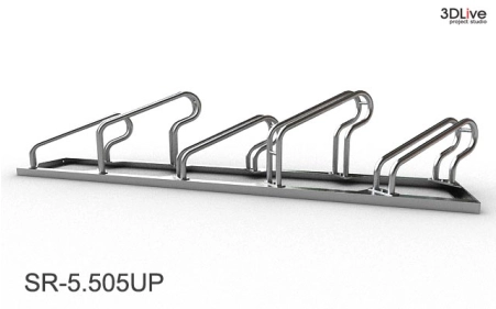 Stojak na 5 rowerów, model SR-5.505UP(NN) - Niski z lewej, Niski z prawej.