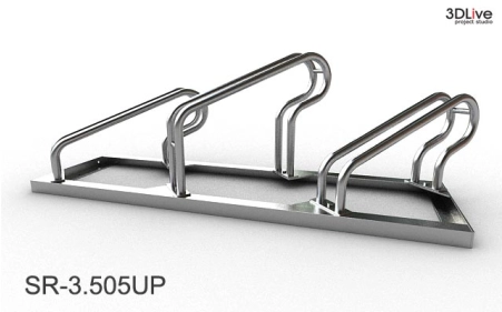 Stojak na 3 rowery, model SR-3.505UP(NN) - Niski z lewej, Niski z prawej.