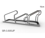 Stojak na 3 rowery, model SR-3.505UP(WW) - Wysoki z lewej, Wysoki z prawej.